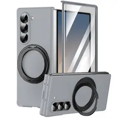 GENERICO - Funda Con Aro Soporte 360 Compatible Samsung Galaxy Z Fold 6 Gris