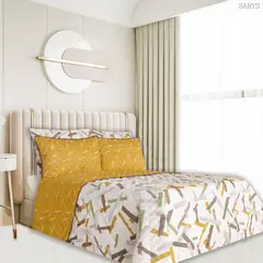 BALI - Colcha Cama Sencilla Mostaza Beige