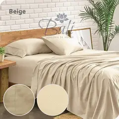BALI - Sabanas Cama Sencilla Beige Calidad Premium