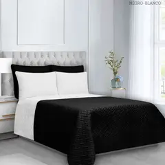 BALI - Colcha Cama Sencilla Blanco y Negro