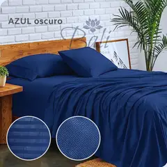 BALI - Sabanas Cama Sencilla Azul Oscuro Calidad Premium