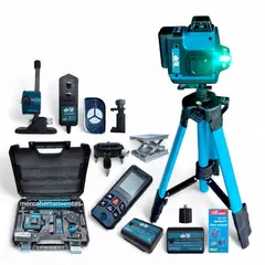 PROTOOL - Nivel Láser De 16 Lineas 4d + Metro Laser 2 Baterias Trípode