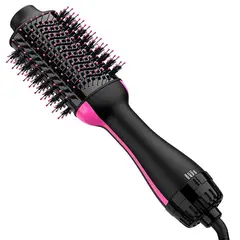 GENERICO - Secador Cepillo Profesional 4 en 1 Con Iones Negativos Anti Frizz Ceramico Y Titanio