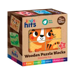 TOY LOGIC - Rompecabezas 4 Cubos de Madera diseño Zoo Kids Hits