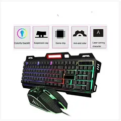 GENERICO - Combo Teclado KM-680 con Mouse Óptico Luces RGB