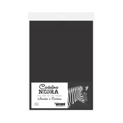 ICOPEL - Cartulina Negra De 180 Gr Tamaño Octavo, Bolsa X 50 Unidades