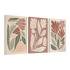 HOMUS - Cuadro Triptico Tamborado Natura Color 60 X 40 X 3 Cms