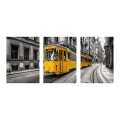 HOMUS - Cuadro Triptico Tren Lisboa 60 X 40 X 3 Cms