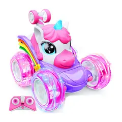 MARKET TOYS - Carro A Control Remoto Para Niña Unicornio Multicolor
