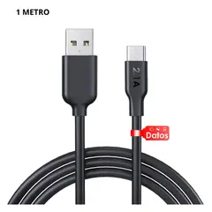 DANKI - Cable Carga Tipo C Longitud 1 Metro Diseno Compacto Resistente Negro