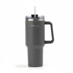 THERMO - Mug Acero Inoxidable 12L gris con Tapa Flip y Pitillo