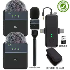 ONE PIXEL - Micrófono De Solapa Inalambrico SX31 PRO + Estuche + Microfono