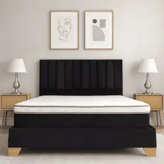 ESTILO Y CONFORT - Base Más Colchón Mas Cabecero Monaco Negro 160X190