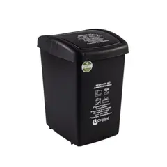 COLPLAST - Papelera Tapa Plana 36 Litros Negro