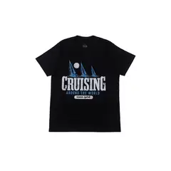 TENNIS - Camiseta negra de cuello redondo para hombre