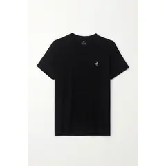 TENNIS - Camiseta básica con mini print negra para hombre