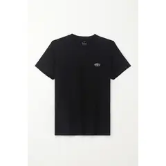 TENNIS - Camiseta básica manga corta negra para hombre