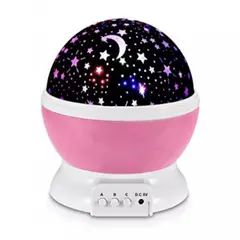 GENERICO - Lampara Proyector Rotatoria rosada Cielo Estrellas