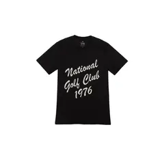 TENNIS - Camiseta negra estampada en frente para hombre