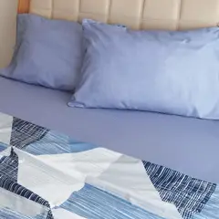STANZIA HOME - Juego de Sabana Geometrico Azul - Cama King 200