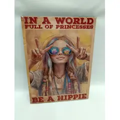 USA - Cuadro Hippie Bohemia Lienzografia Sobre Madera