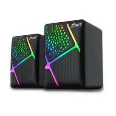 J&R - PARLANTE GAMER PARA PC DISENO H Y HEXAGONOS RGB 6W
