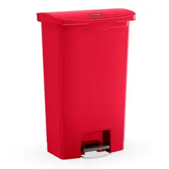 RUBBERMAID COMMERCIAL - Papelera Rubbermaid Slim Jim Step-On 30 Litros Roja 1883564