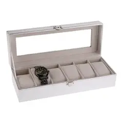 GENERICO - Estuche De Lujo Caja Organizador Para 6 Relojes Metalizados