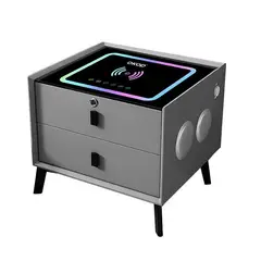 NOVEDADES - Mesa De Noche Inteligente Rgb Parlantes Cargador Inalambrico