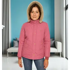 TOUCH - Chaqueta para Mujer Capucha e Interior en Tela Ovejera Wendy Rosada