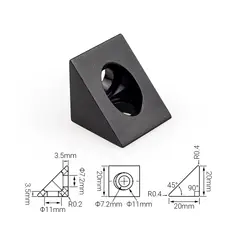 GENERICO - Union Esquinero Triangular Angulo Perfil 2020 Vslot 20mm