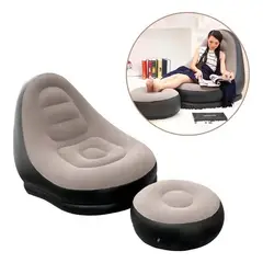 GENERICO - SILLON INFLABLE PLEGABLE CON REPOSA PIES SOFA PORTATIL