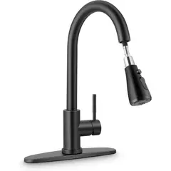 BIDETCO - Grifería Lavaplatos color negro Para Cocina llave en Acero Inoxidable