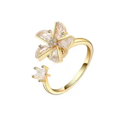 GENERICO - Anillo Ajustable Giratorio Ansiedad Antiestres Dorado