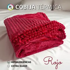 HOGARETO - Cobija Térmica Acanalada Rojo