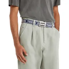 TOMMY HILFIGER - Cinturón gris trenzado de jacquard reciclado