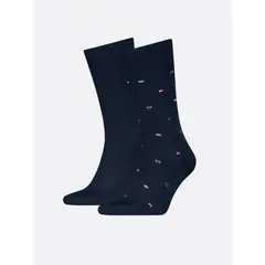 TOMMY HILFIGER - Pack azul de 2 medias con múltiples banderas
