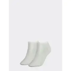TOMMY HILFIGER - Pack blanco de 2 medias tobilleras con logo bordado