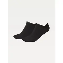 TOMMY HILFIGER - Pack negro de 2 medias tobilleras con logo bordado