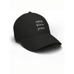 CALVIN KLEIN - Gorra negra de algodón con logotipo