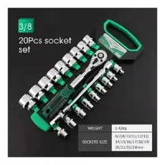 GENERICO - SET Herramienta Germany 12″ rachet copas set chrome vanadium