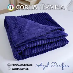 HOGARETO - Cobija Térmica Acanalada Azul Pacfico