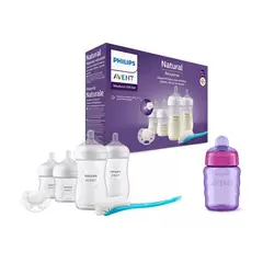 AVENT - Combo Teteros Philips RN + Vaso Classic 9 Oz Lila