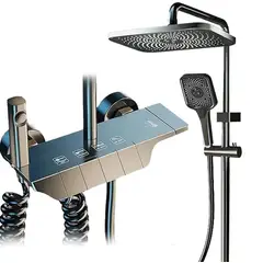 HOGARIST - DUCHA CON TECLAS TECNOLOGICA MULTIFUNCIONAL NEGRA