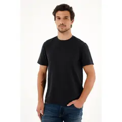 TENNIS - Camiseta negra manga corta para hombre