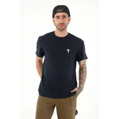 TENNIS - Camiseta negra en 100% algodón para hombre