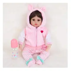 GENERICO - Muñeco Reborn Bebé Cuerpo de Algodón - Maria Camila