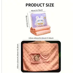 BEBESITOS - REGALO PARA CUMPLEAÑOS NIÑAS ALMOHADA CON COBIJA CONEJA