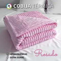 HOGARETO - Cobija Térmica Acanalada Rosado