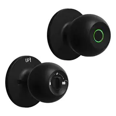 GENERICO - Chapa Redonda Cromada Para Alcoba con Huella - Negra